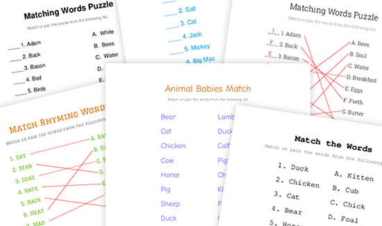 Matching Words Puzzle Maker